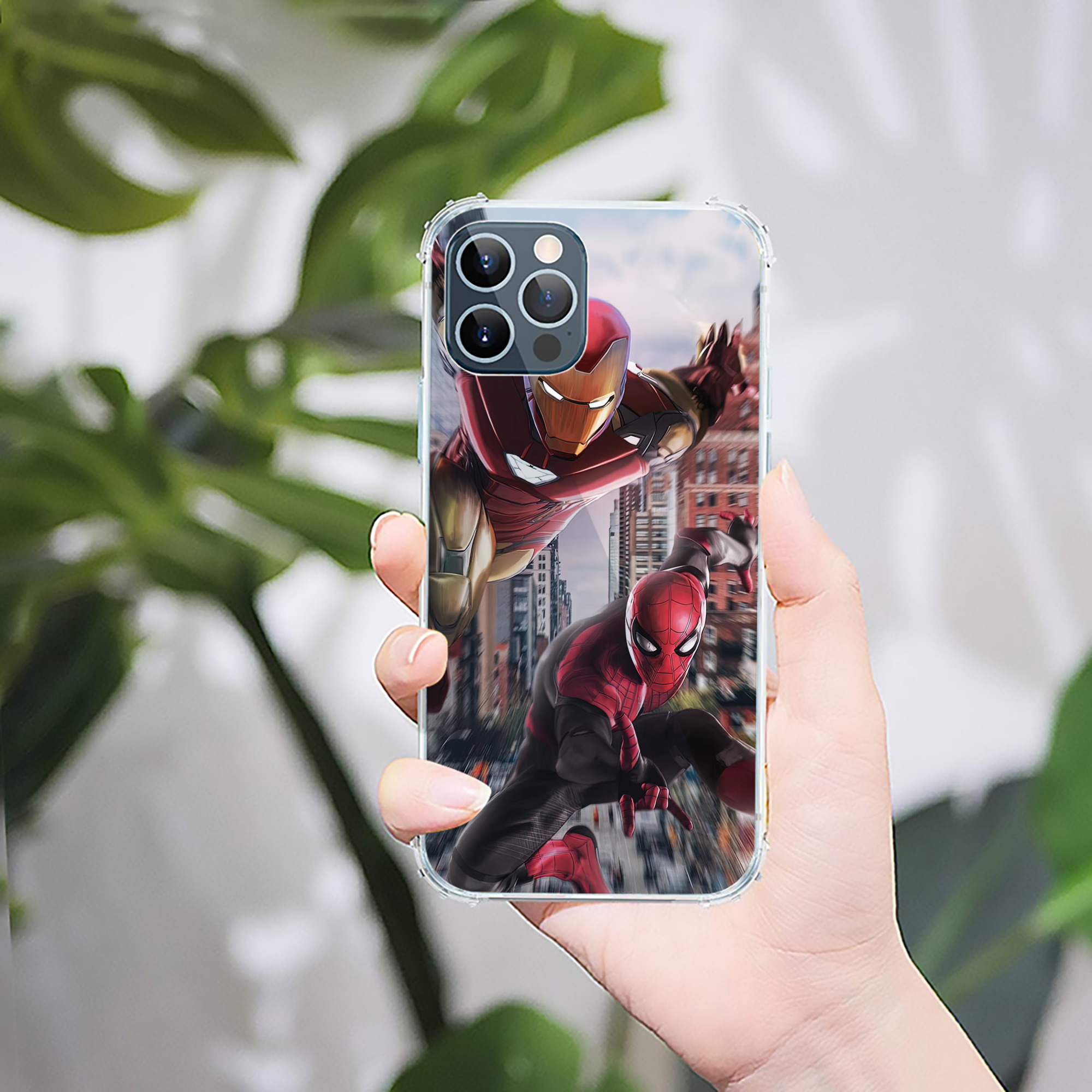 （画像用） Spider Man スパイダーマン 【iPhone 12シリーズ対応】透明スマホケース（クリアソフトケース）